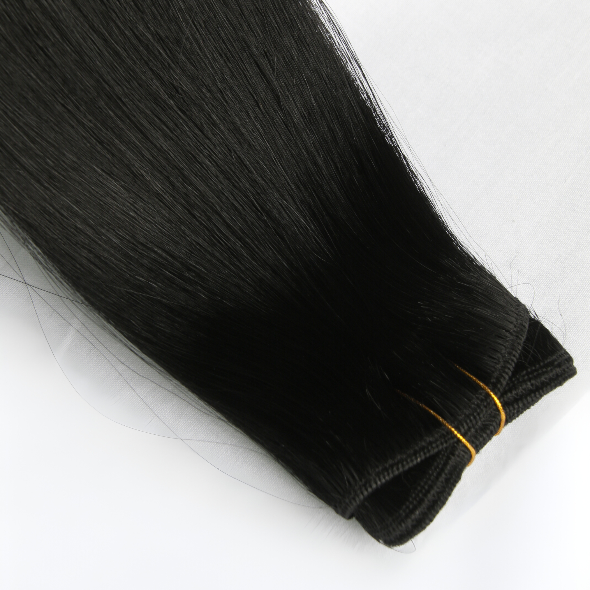 #1 Jet Black Weft 16" Remy Wefts - Image 2