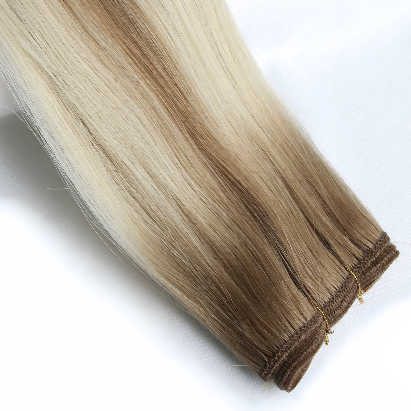 #R613/7A/7A Rooted Lightest Blonde and Dark Ash Blonde 16" Remy Wefts - Image 2