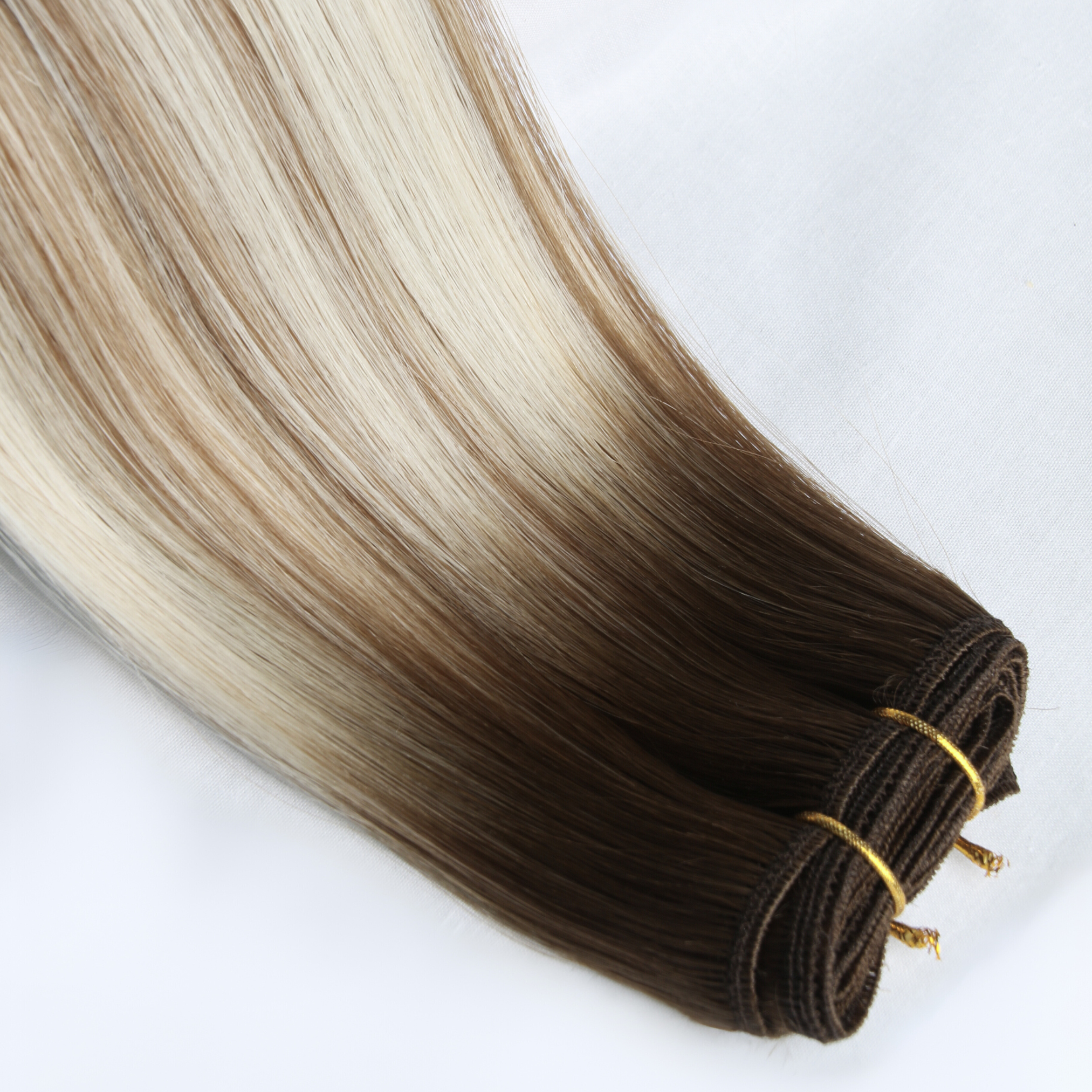 #RCHOC-ICE Rooted Ice Blonde and Medium Brown 20" Remy Wefts - Image 2