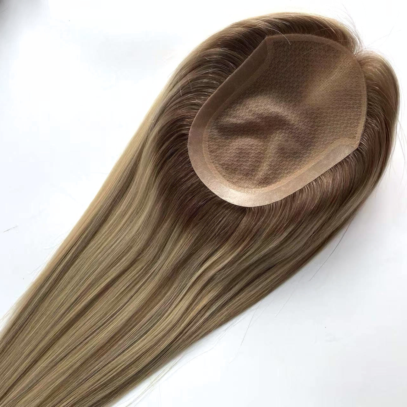 Rooted Ash Blonde DM Remy Hair Topper - Image 2